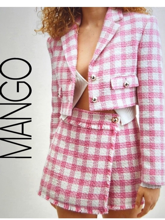 Mango Dresses & Skirts - Mango Pink and White Tweed Set